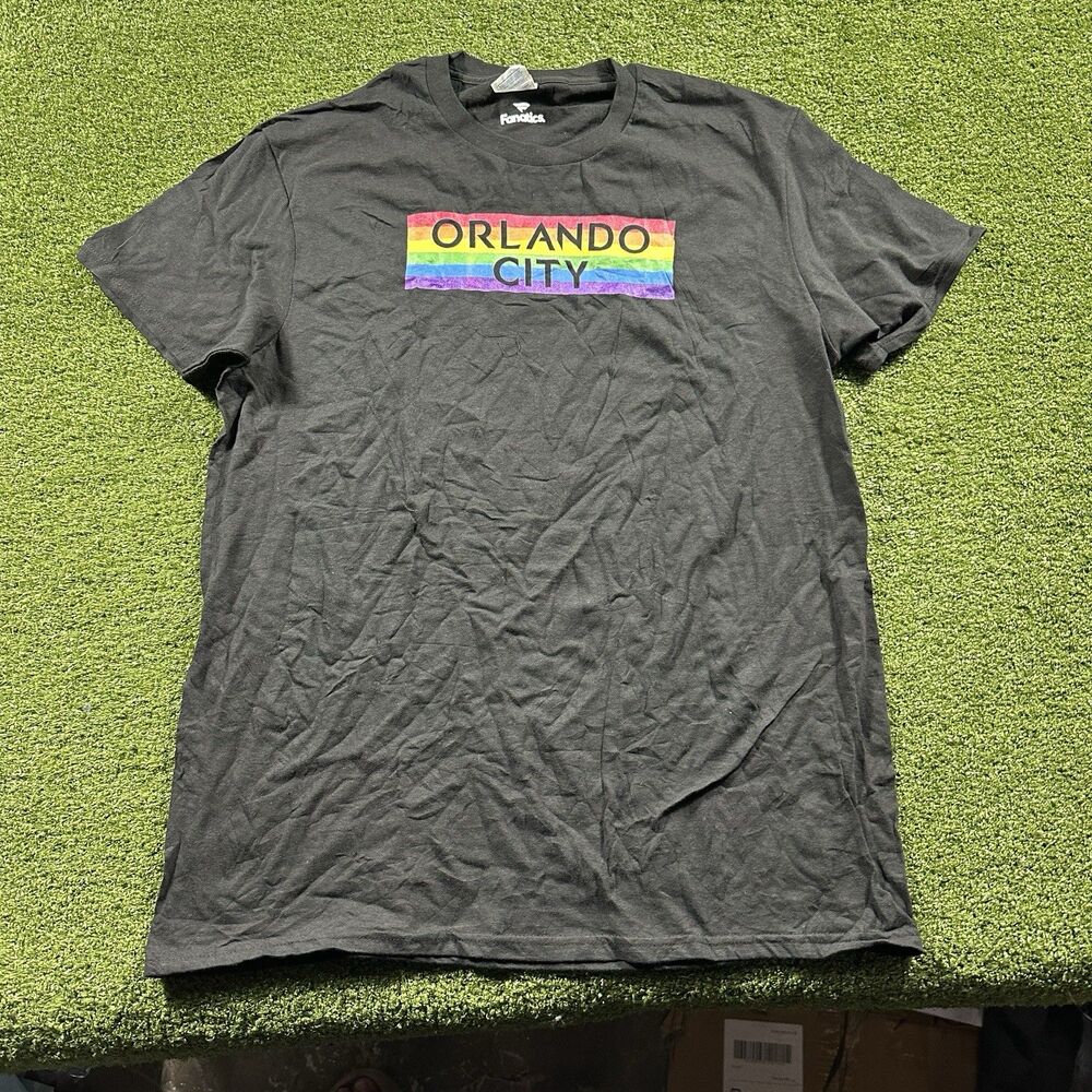 Fanatics MLS Orlando City ' Rainbow T-shirt - Adult size Large NWOT